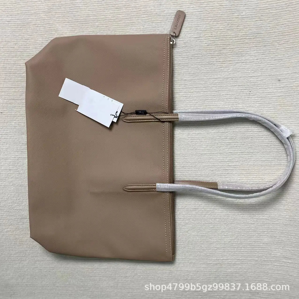 French Fashion Large Capacity Tote Bag Convenient Shoulder Bag Women Commuter Bag Pure Color Handbag Bucket Shape Daily Match