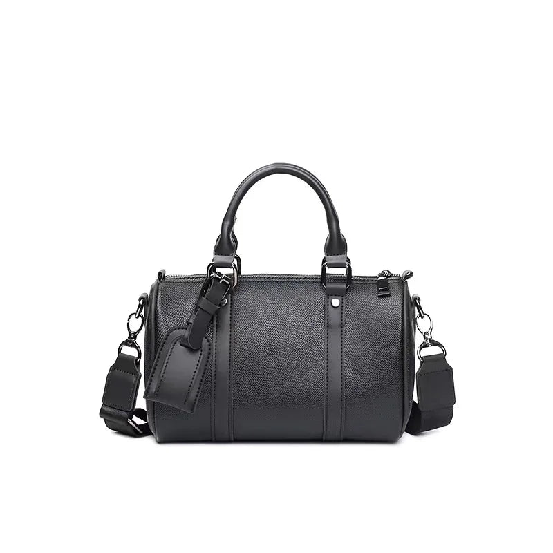 Luxury Men's Crossbody Bag New Fashion Design Crossbdoy Bags Men Soft PU Leather Male Shoulder Bag Barrel Shaped Handbag