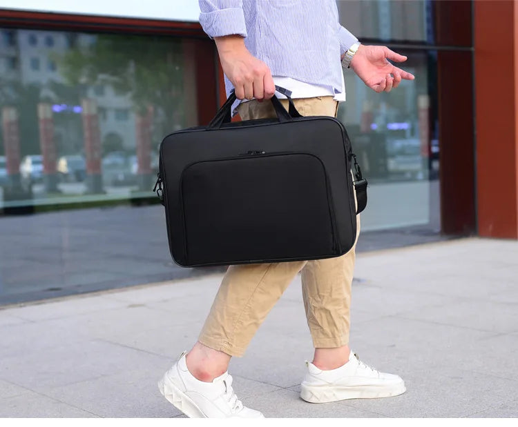Business Laptop Bag 15.6 Inch 17 Inch Portable Nylon Computer Handbags Laptop Shoulder Simple Style Handbag Zipper Shoulderbag