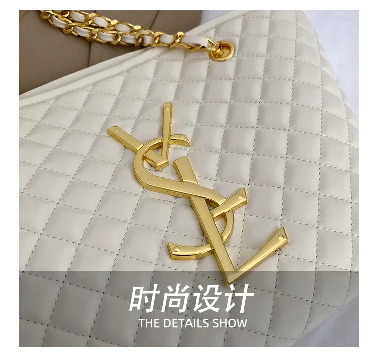 2025 New Designers' Large Capacity Ladies' Bags - Luxurious Retro Diamond Pattern Shoulder Bags with High-Quality Texture Tote B