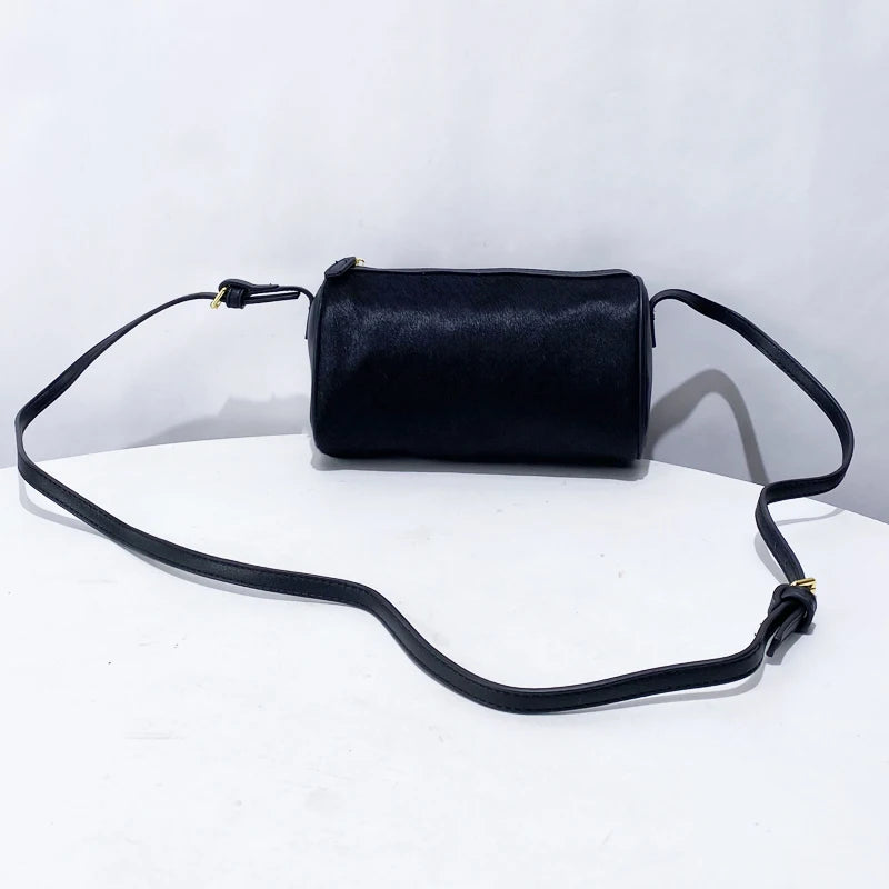 Luxury  Hair Splicing Genuine Leather Women's Bag 2025 New High Quali Single oulder Slant Cross Handheld Pencil Case...