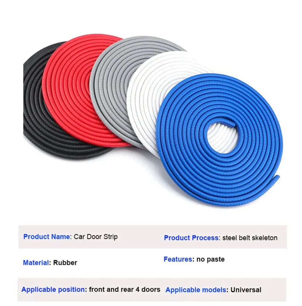 Car Door Protector Edge  With Steel CarstylingScratch Strip Guard Trim Automobile Door Noise reduction Anti Collision Protection