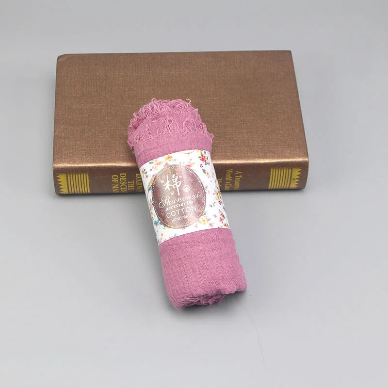 Muslim Hijab For Women Crinkle Hijab Scarf Soft Cotton Solid Color Islamic Bandana Eid Muslim Turban