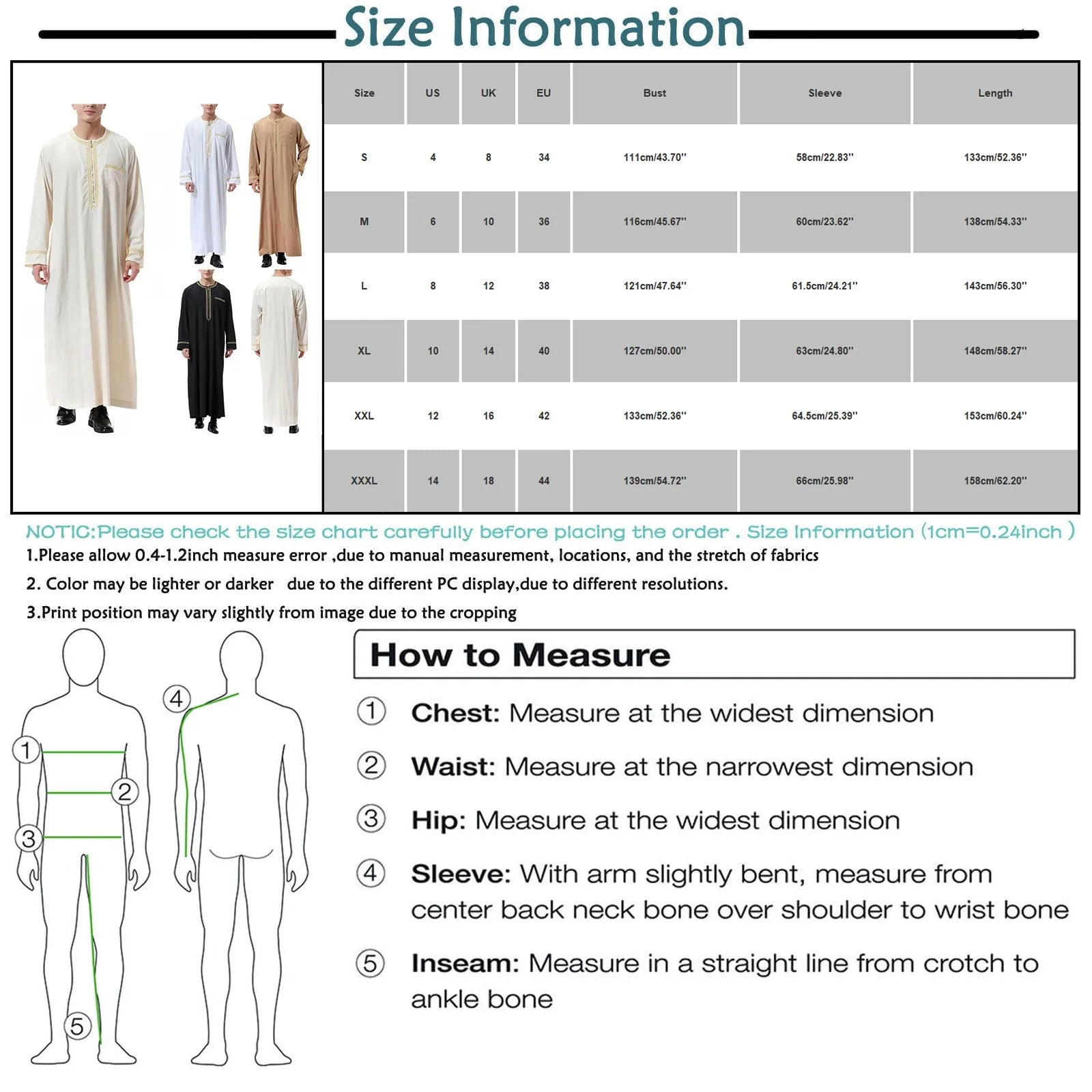 Traditional Muslim Clothing Men's Muslim Shirt robe embroidery Islamic Royalty Dubai Robe O-Neck Long Sleeve Retro Loose Abaya