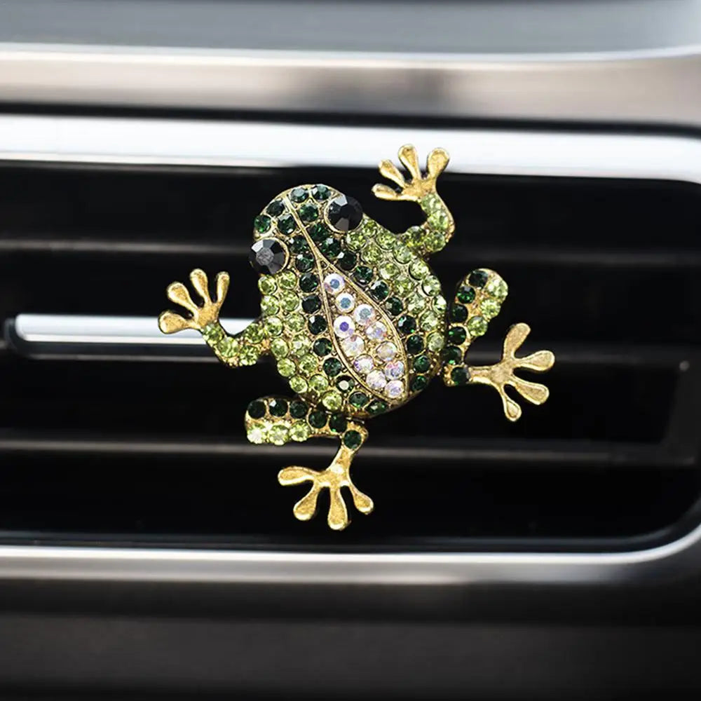 Car Diffuser Vent Clip Rhinestone Frog Perfume Diffuser Air Freshener Clip Long-Lasting Aroma Interior Decor Tool For SUVs RVs