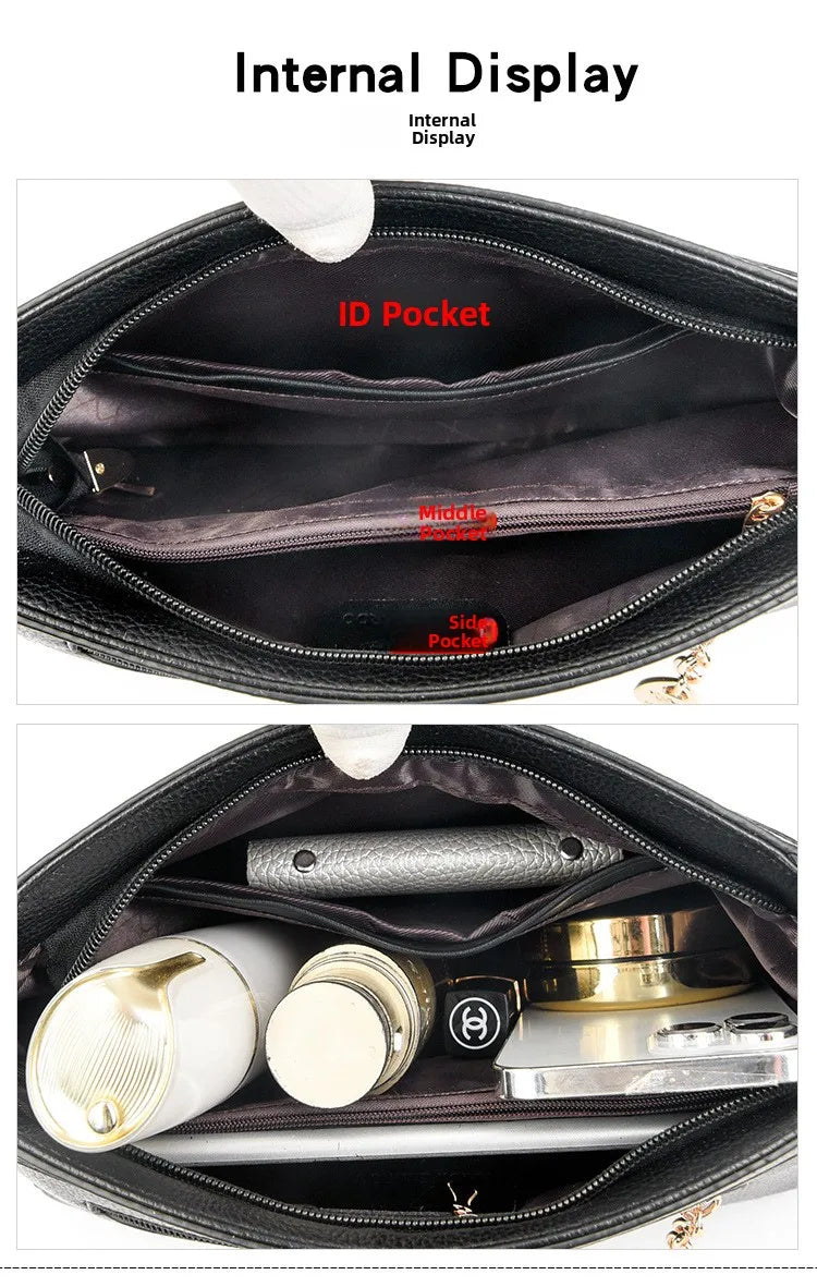 Fashionable Urban Women's Crossbody Bag Single Shoulder Bag Small Square Bag Stylish Mom Bag PU Material Medium Size Zipper O...