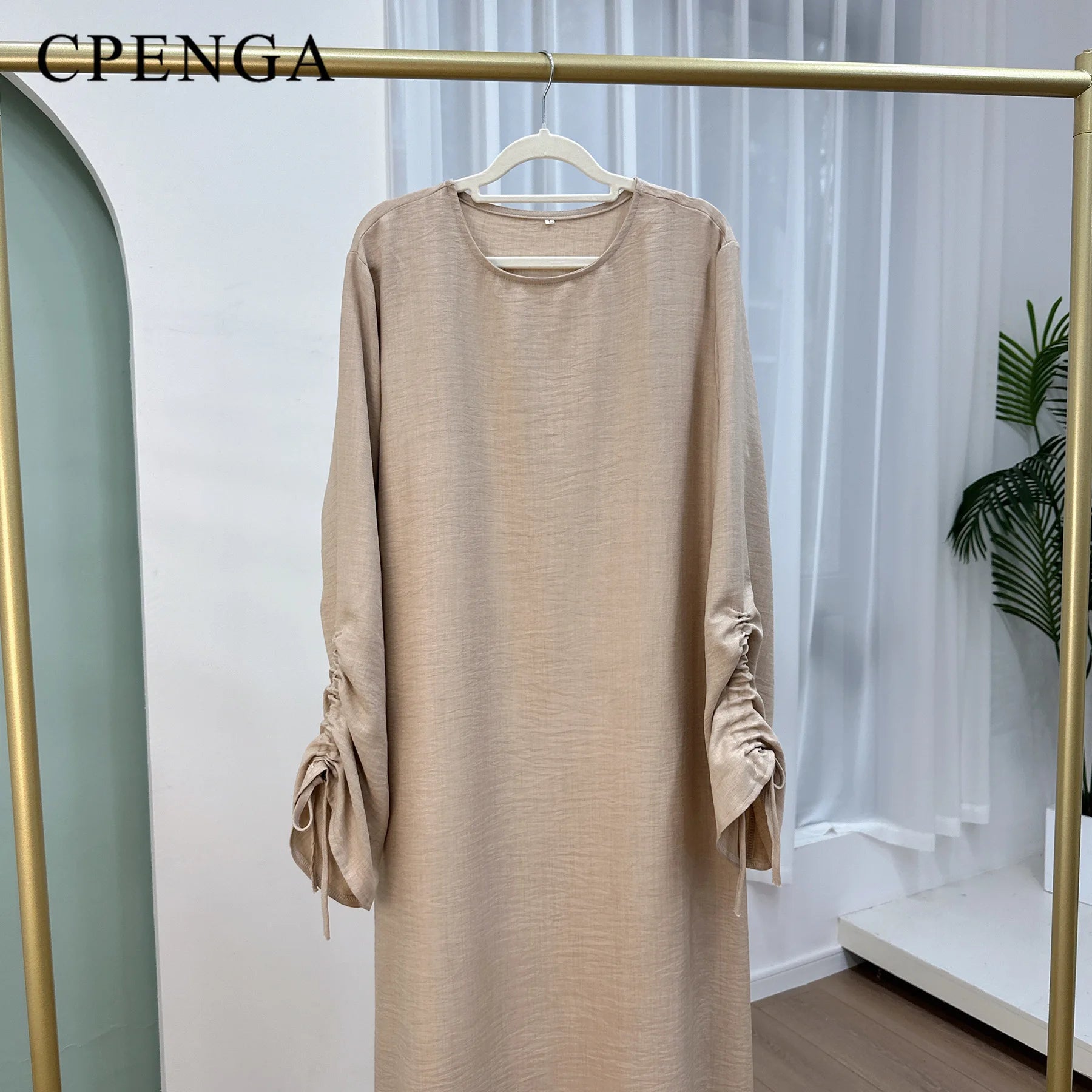 2024 Saudi Arabia Muslim Women Modest Dress Eid Dubai Plain Abaya Islamic Holiday Party Solid Turkey Lace-up Cuffs Long Clothes