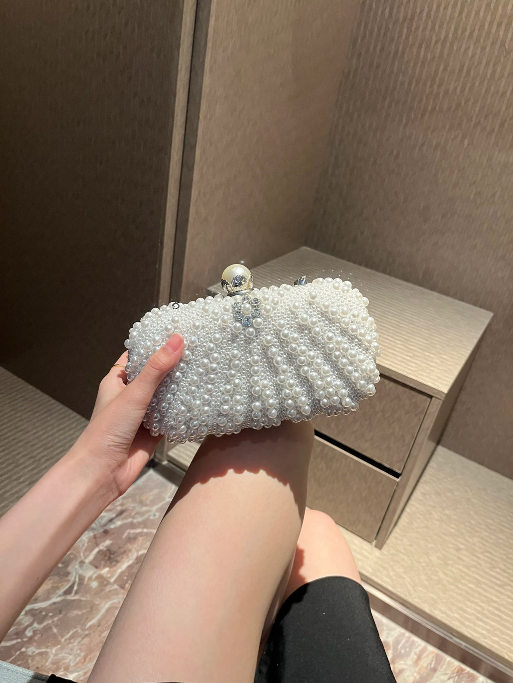 Elegant pearl evening bag, evening dress bag, formal party bag, ball bag, clutch bag, chain bag