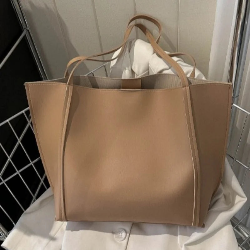Large Capacity Shoulder Bag Trendy Pu Leather Tote Bags Solid Color Ladies Handbag Women's Fashion Underarm bags