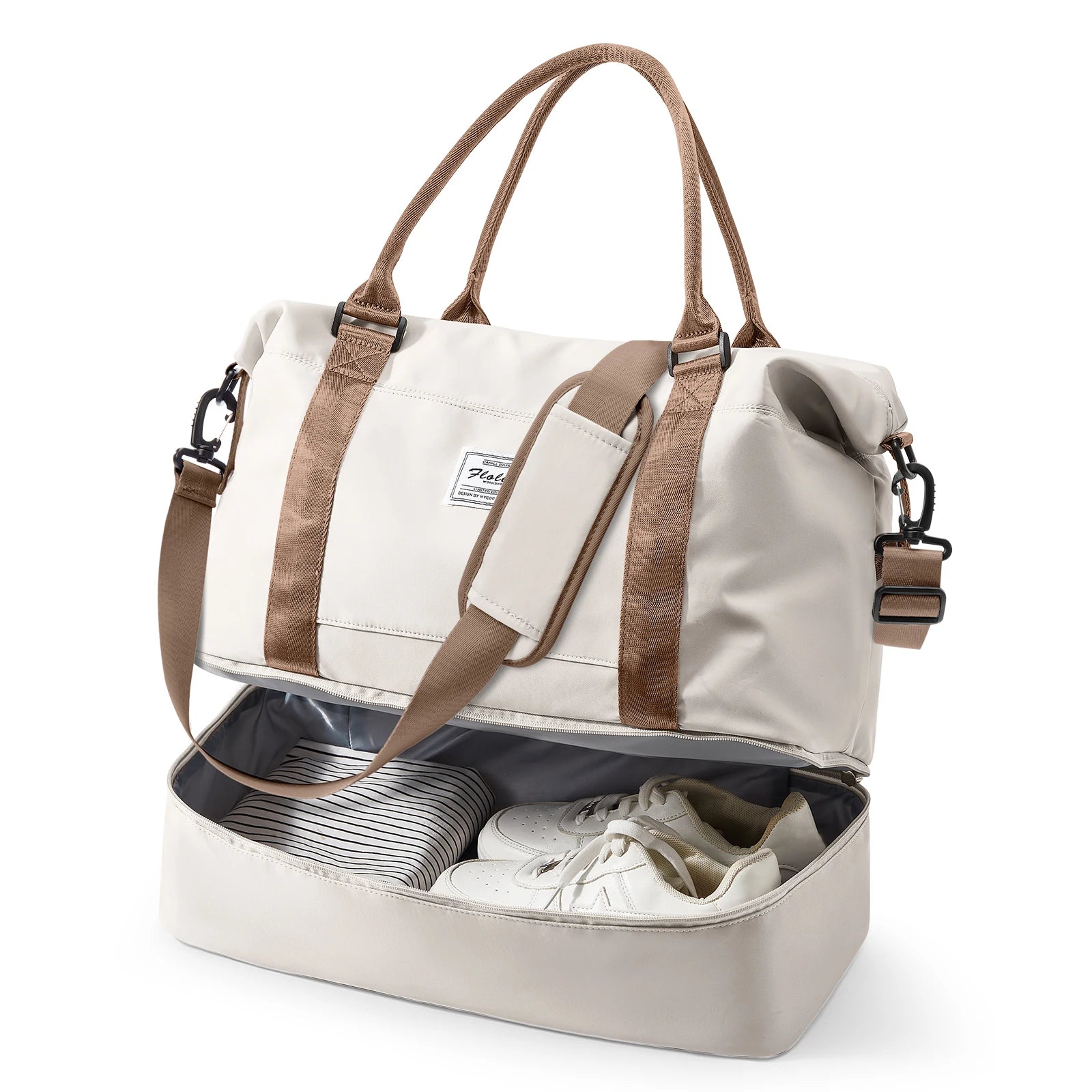 Travel Duffel Bag,Sports Tote Gym Bag Shoulder Weekender Overnight Bag for Women, Carry on Bag with Wet Pocket Expandable Bag