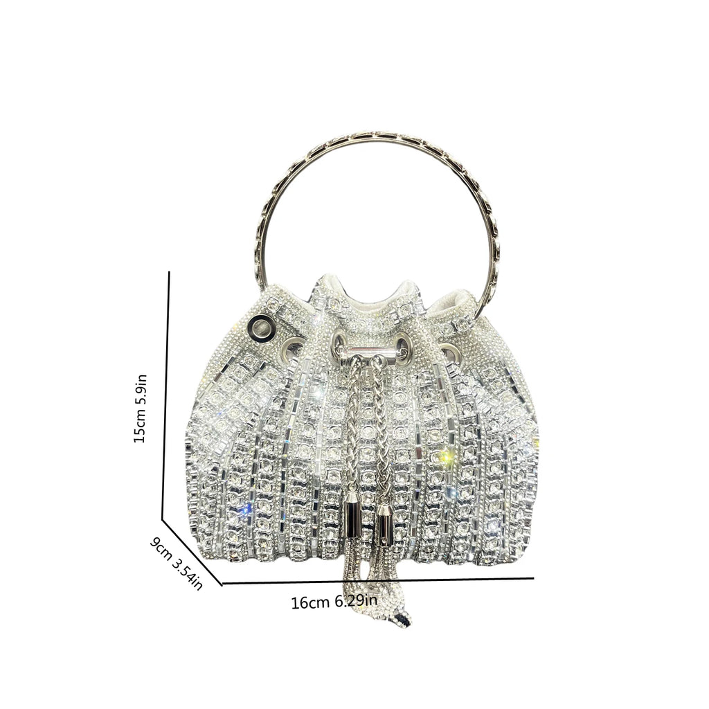 luxury Designer purses and handbags bags for women bucket clutch purse evening banquet bag Crystal rhinestone shoulder bag