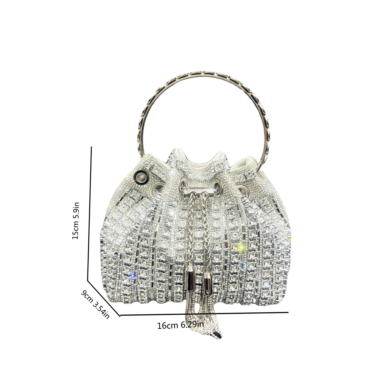 luxury Designer purses and handbags bags for women bucket clutch purse evening banquet bag Crystal rhinestone shoulder bag