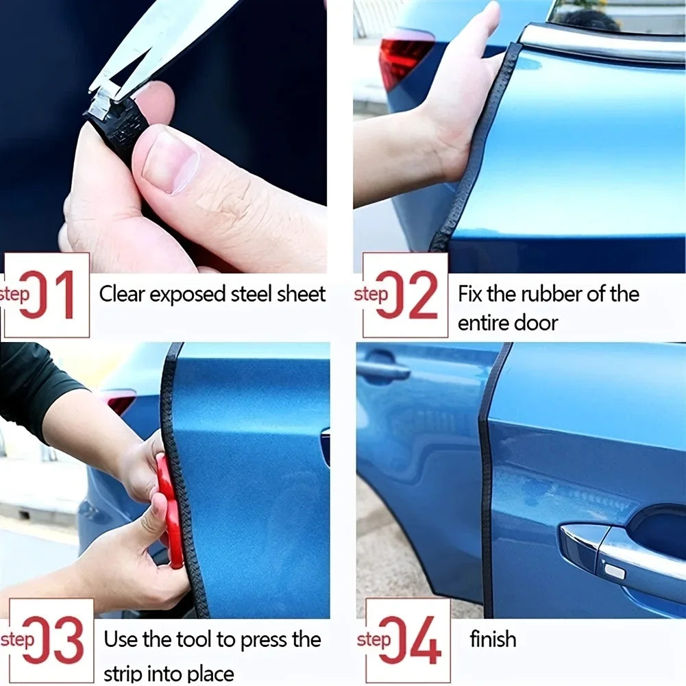 Car Door Protector Edge  With Steel CarstylingScratch Strip Guard Trim Automobile Door Noise reduction Anti Collision Protection