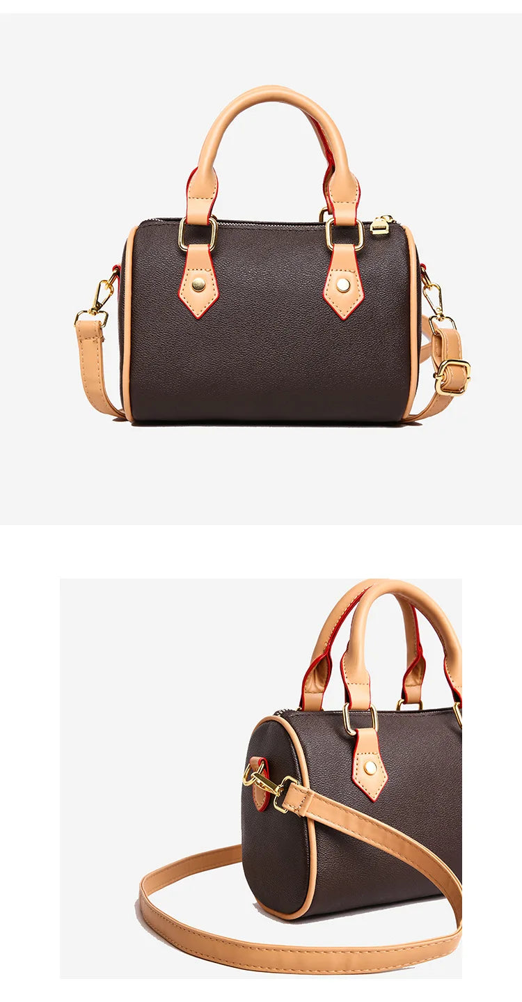 Luxury PU Women's Shoulder Bag - Pillow Boston Bag, Adjustable Crossbody/Handheld/Underarm, Spacious Multi-Way Purse