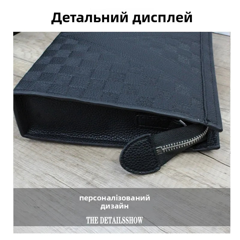 Luxury Men's Clutch Bag High-End Envelope Sle Casual Busin Wallet Trendy Handheld Soft Synthetic Leather for Young Men