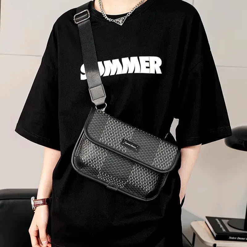 Luxury Man's Envelope Clutch Handbag Casual Shoulder Crossbody Bags Cool Street Boys High Quality Satchels Fashion Brand Bolsas