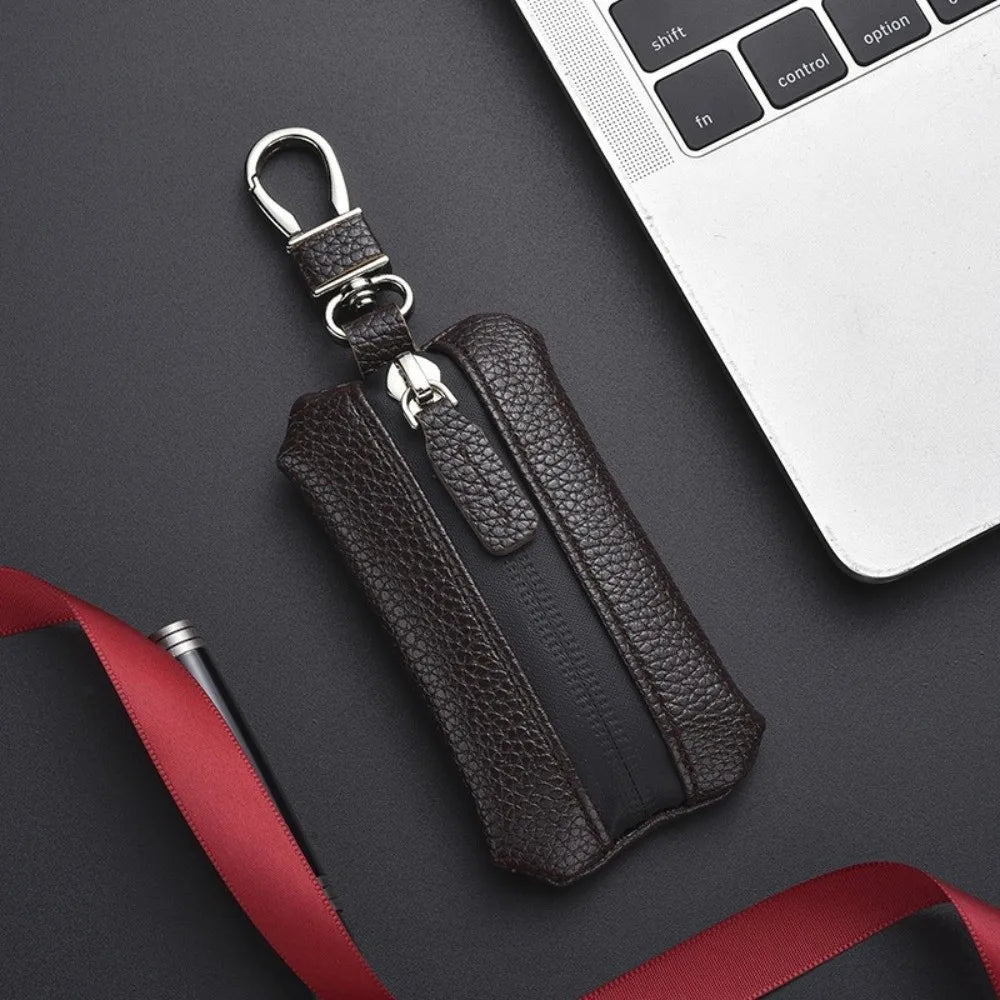 Luxury Car Key Bag Large Capacity Zipper Closure Mini Storage Bag Organizer Protection Cover Keychain Holder Travel Essential