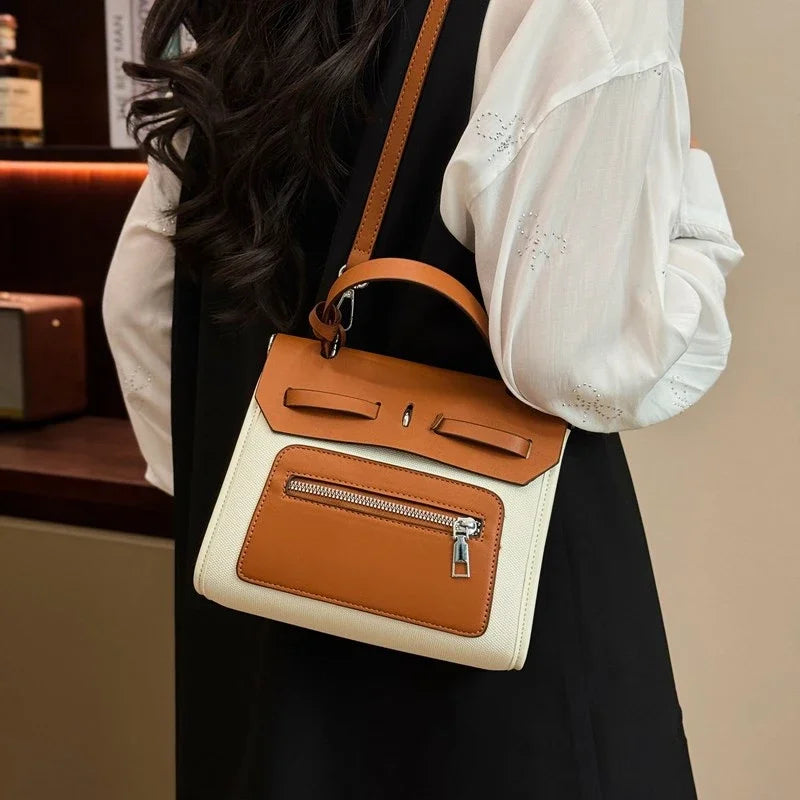 Luxury Women's Shoulder Bag Premium Leather Handbag Vintage Designer Crossbody Purse for Daily Use