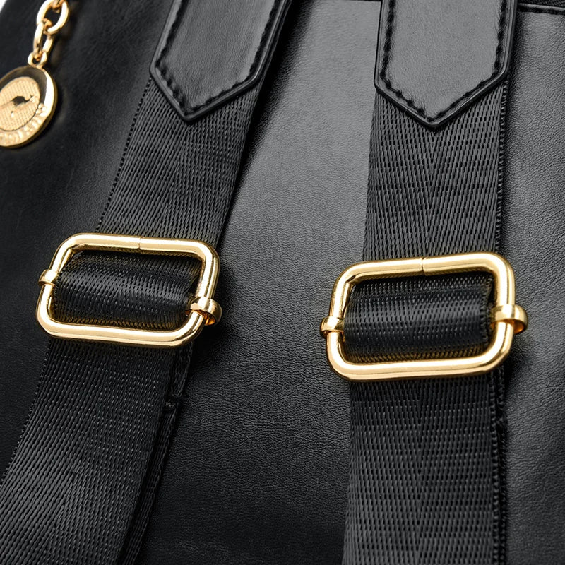 Luxury Oil Wax Leather Backpack for Women, Large Capacity Fashion Shoulder Bag, Stylish Casual Travel Daypack, Durable &Rucksack