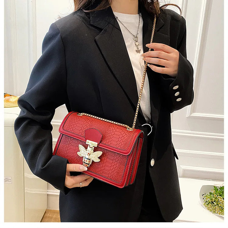 Luxury Handbags for Women Crossbody Bags Bee Lock Tote Casual Flap Purses Crocodile Print Leather Handbag Ladies Shoulder Bags