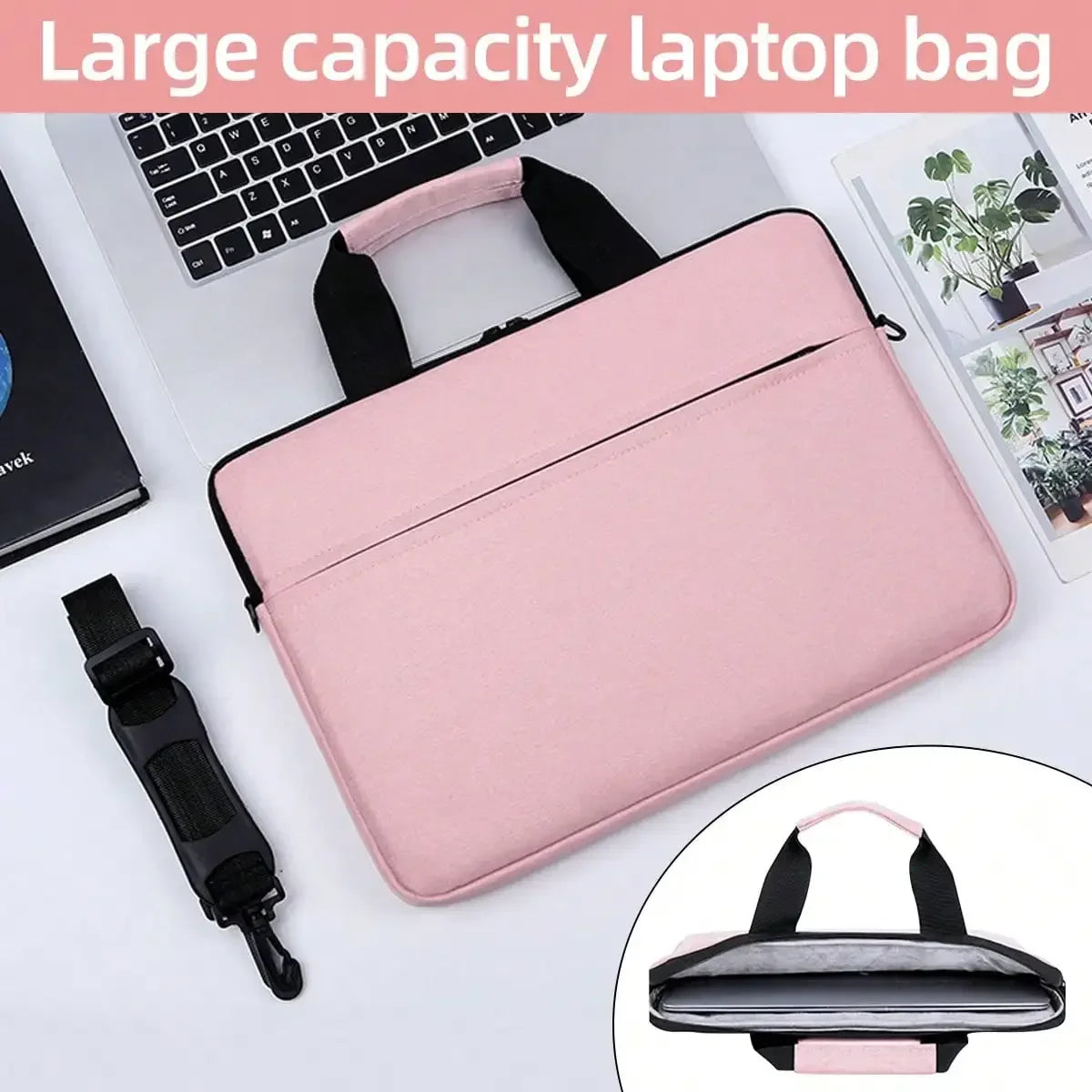 Laptop Bags Carrying Case for 13-15 inch Laptop and Tablet Shoulder Strap Durable Water-Repellent Fabric Business Casual School