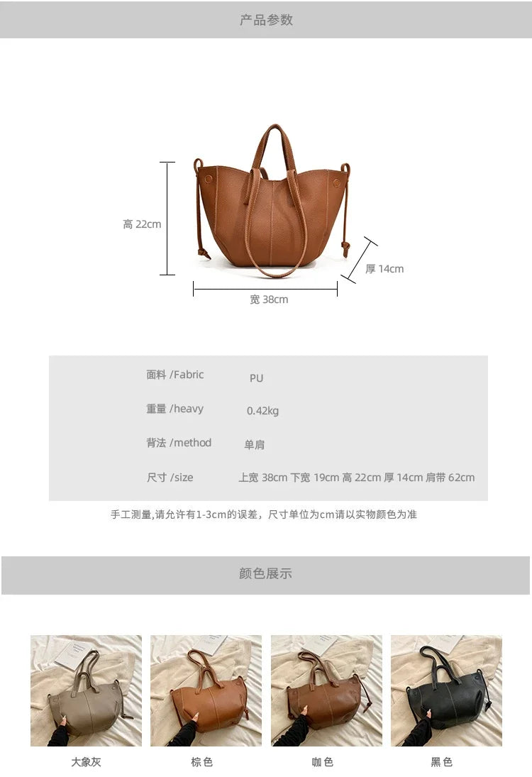 New Handheld Tote Bag Large Capacity Fashionable Women's Bag Premium Single Shoulder Underarm Bag Trousses De L’épaule