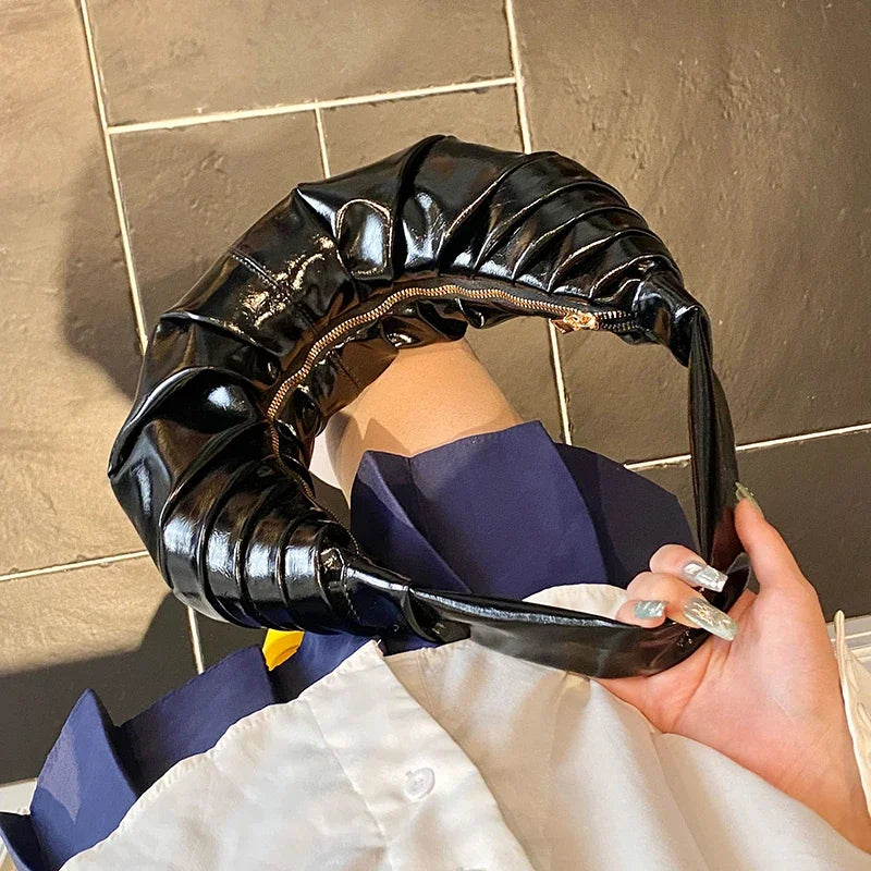 Silver Handbags Women Dumpling Shoulder Bag Fashion Luxury Ladies Hobos Bags High Capacity Female Tote Bag Black