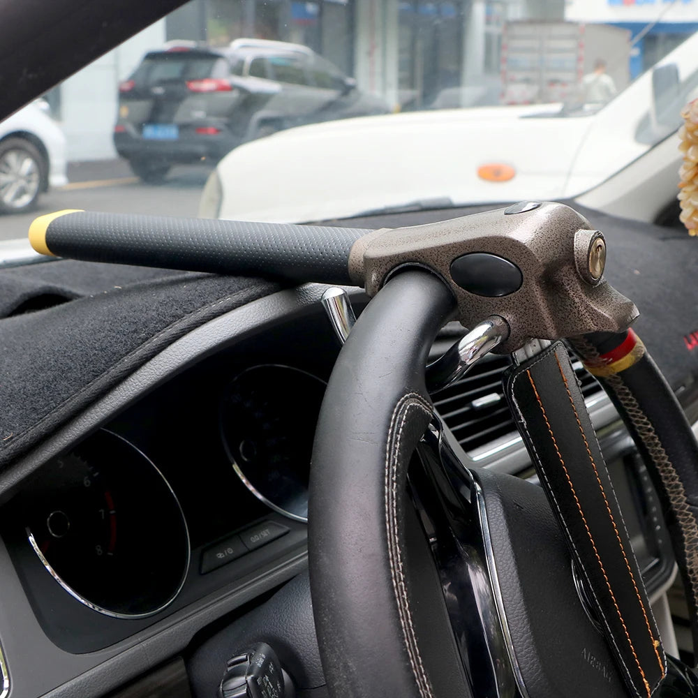 Car Steering Wheel Anti-Theft Lock Protection T-Locks Car Accessories Foldable Security Car Locks Automobile Steering Lock