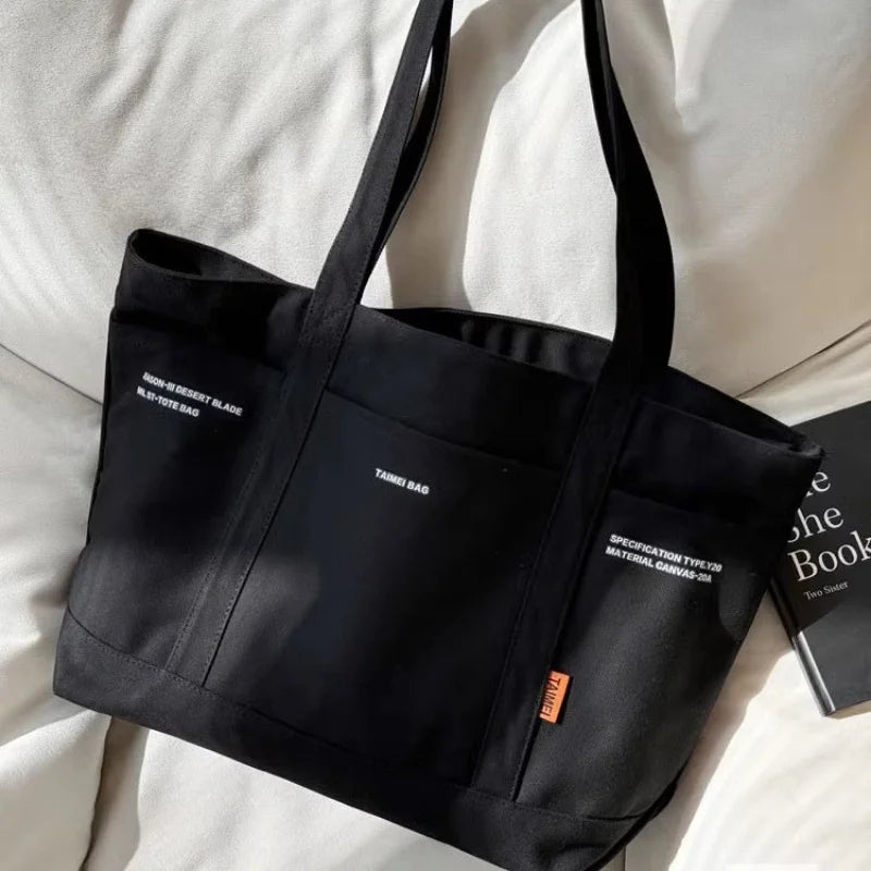 Women's Bag Versatile Multiple Pockets Shoulder Bags For Women Casual Large Capacity Canvas Tote Bag Daily Commuting Handbags