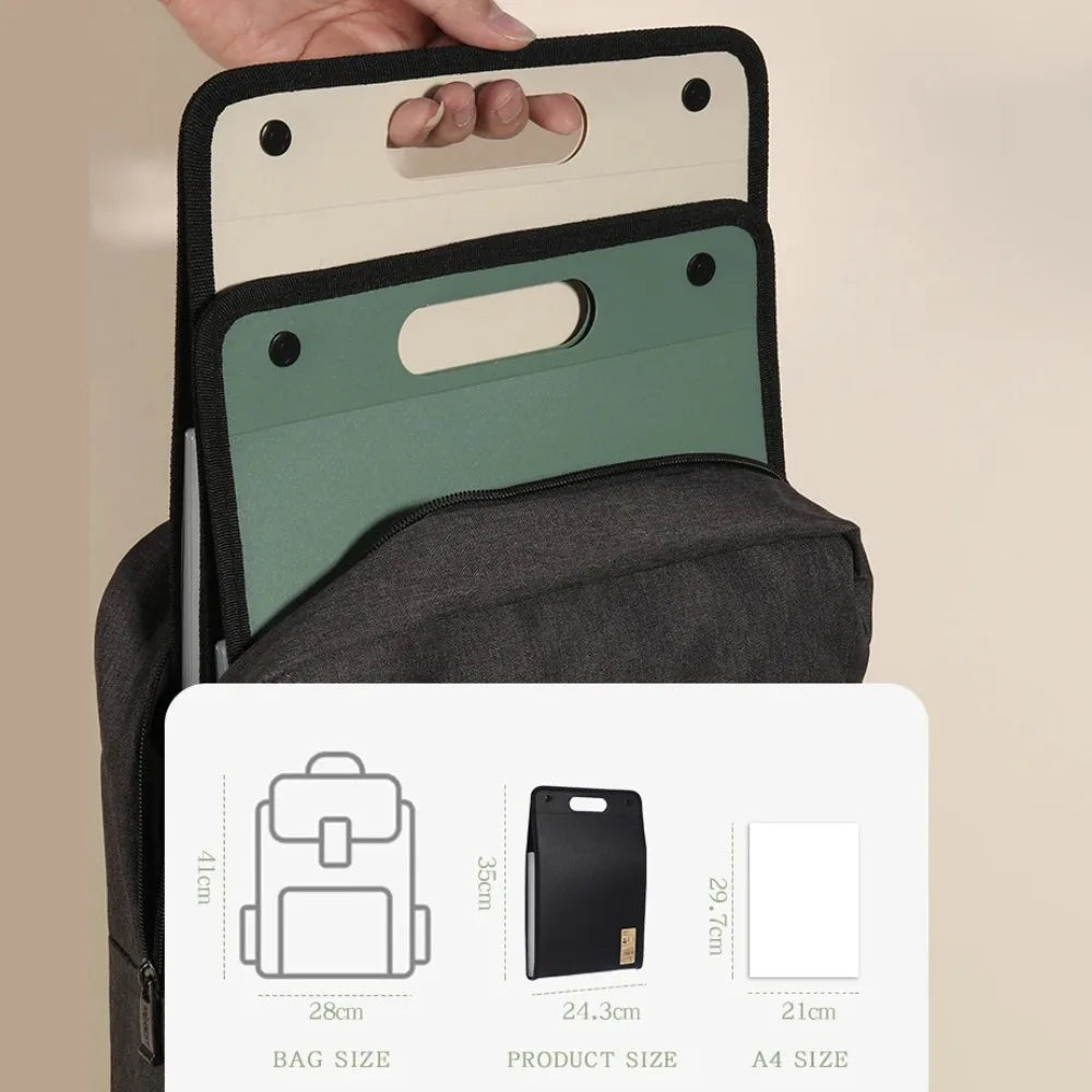 Briefcases A4 Vertical Folder PP Material Portable 13 Pocket File Folders Durable Organ Bag A4 File Storage Bag Office