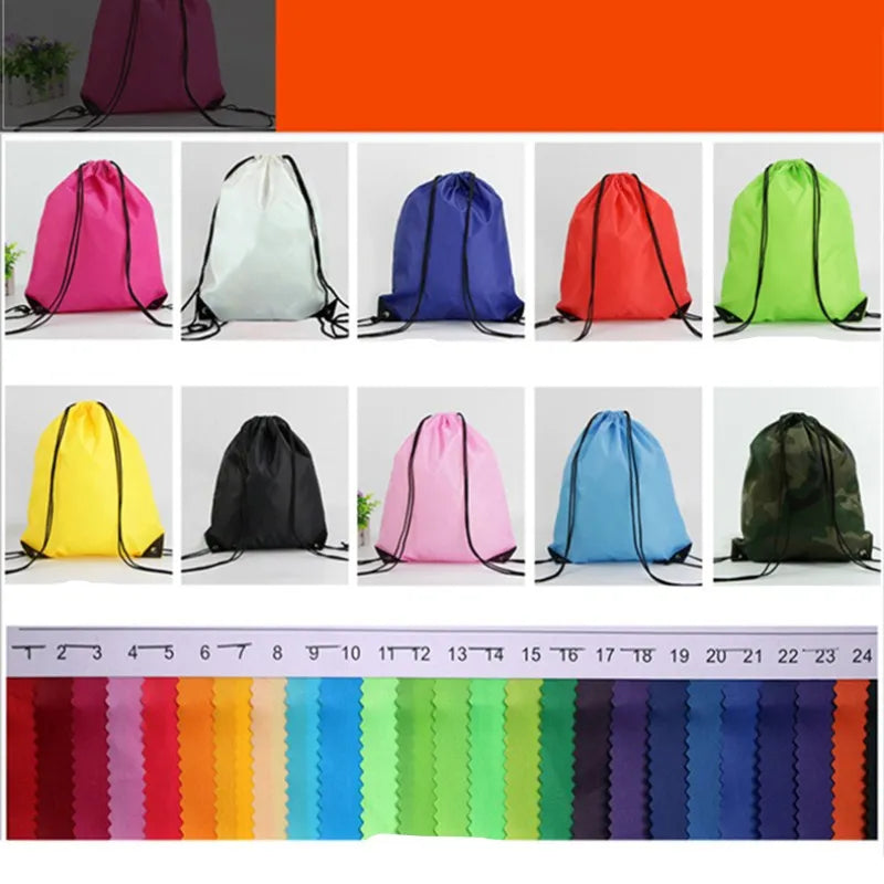 Waterproof Gym Bag Drawstring Sack Fitness Travel Outdoor Backpack DIY Daybag Shopping Bags Swimming Basketball Yoga Sports Bags