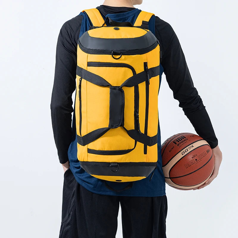 Men Sport Backpack Waterproof Gym Bags Separation Basketball Backpack Large Duffel Handbag Fitness Training Shoulder Bag Dry Wet