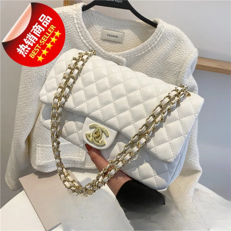 2025 Fashionable New Versatile Commuter Women's Bag Large-capacity One-shoulder Crossbody Bag with Diamond Chain Bag