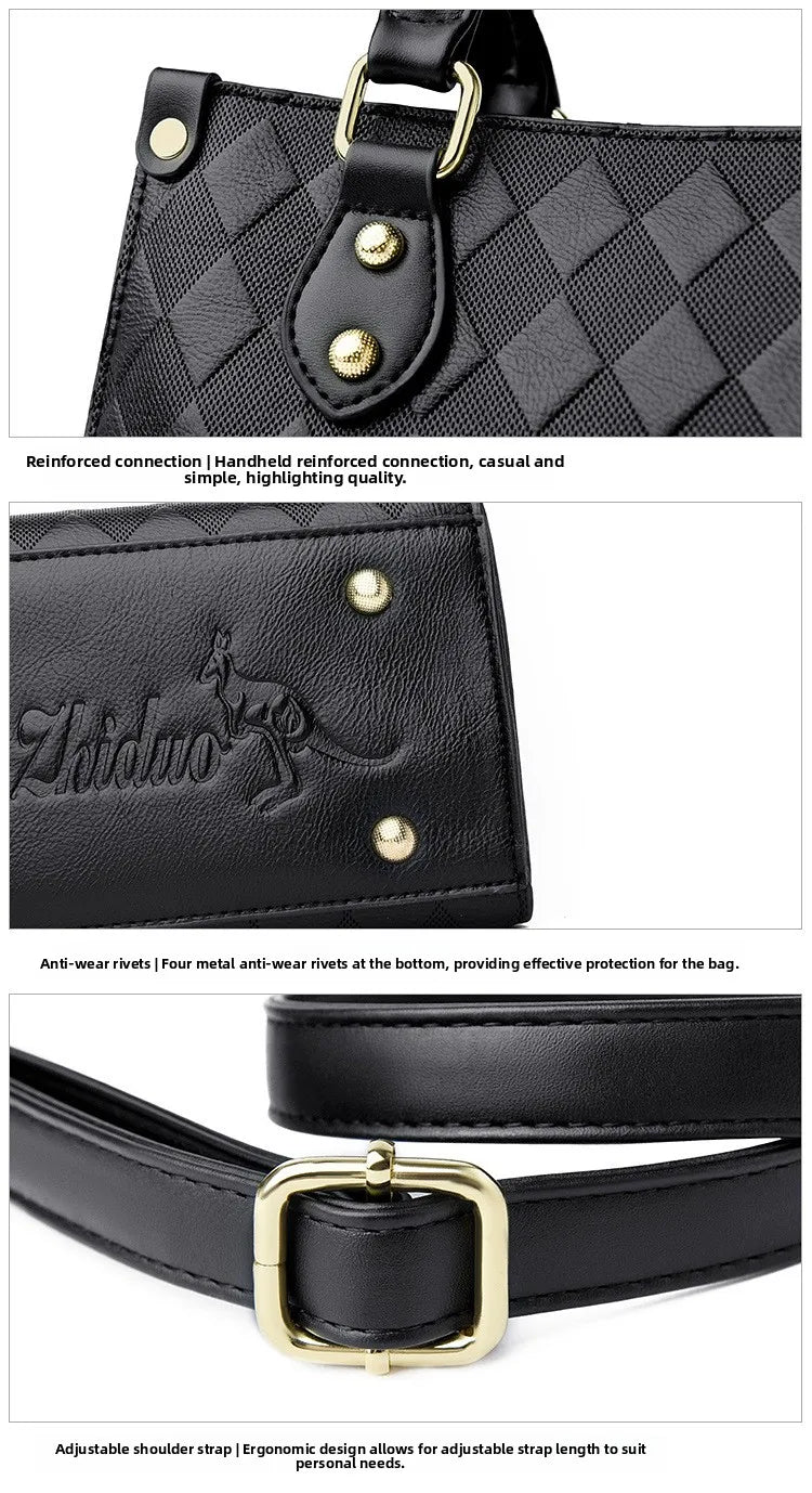 Fashionable Large Women's Handbag Shoulder Bag Crossbody Bag for Middle-Aged Mothers PU Material Boston Bag Style Summer Hot...