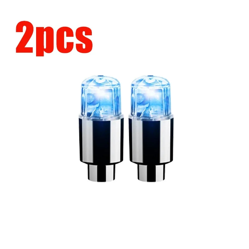 Car Hub Ambient Light Bicycle LED Tire Lights Universal Car Neon Lamp Valve Cover Lights Tire Colorful Flashing Bulb Decoration