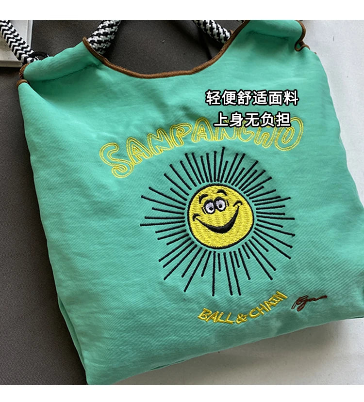 Armpit bag; eco-friendly shopping bag; exquisite embroidery; waterproof nylon shopping bag; handbag for ladies; single shoulder