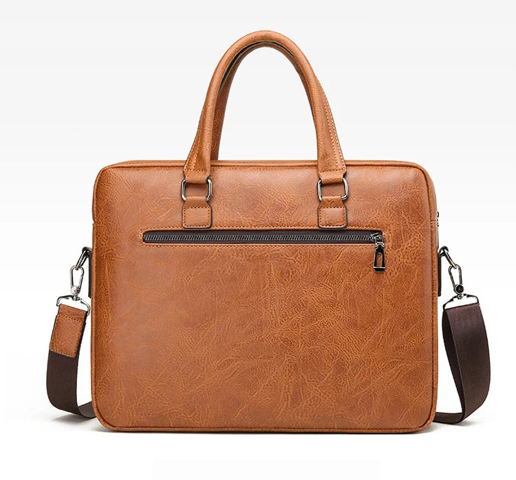 Luxury Brand Man Business Briefcase Bag PU Leather Messenger Shoulder Bag Men Office Lunch Bags For Laptop A4 File Male Handbags