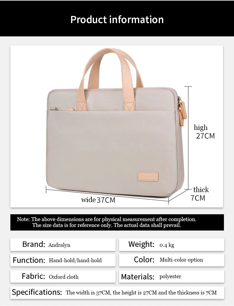 Lightweight Laptop Bag Portable Women Business Shoulder Messenger Bag  14/15 Inch Handbag Waterproof Storage Bags Briefcases