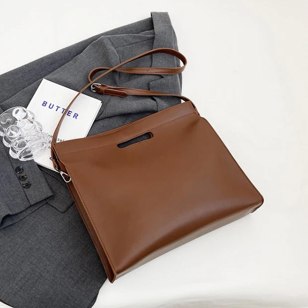 Luxury Design Fashion Laptop Bag For Woman Custom Name Business Office Daily Cross Body Briefcase Leather Large Capacity Handbag