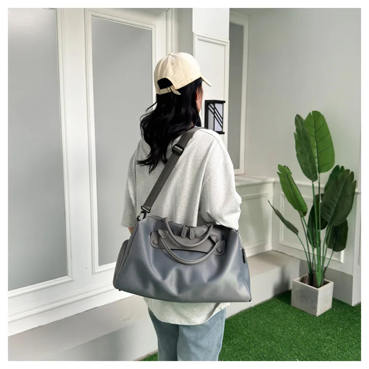 Sports Gym Bag for Women Travel Duffle Bag with Shoe Compartment & Wet Pocket Fitness Weekender Overnight Luggage Yoga Bag