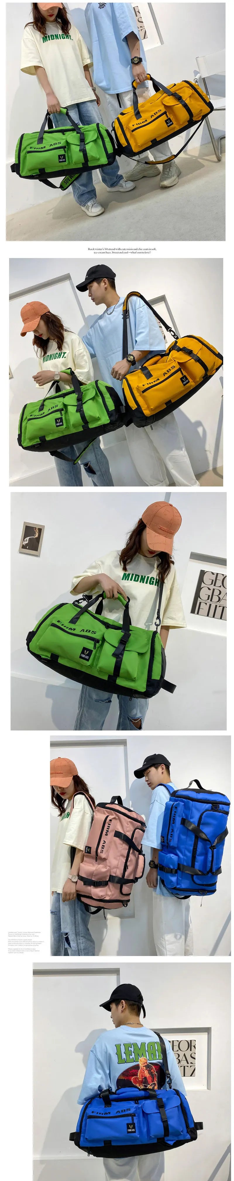 Big Sports Gym Bag Travel Duffel Bag with Wet Pocket & Shoes Compartment Outdoor Basketball Backpack Weekend Tote for Men Women