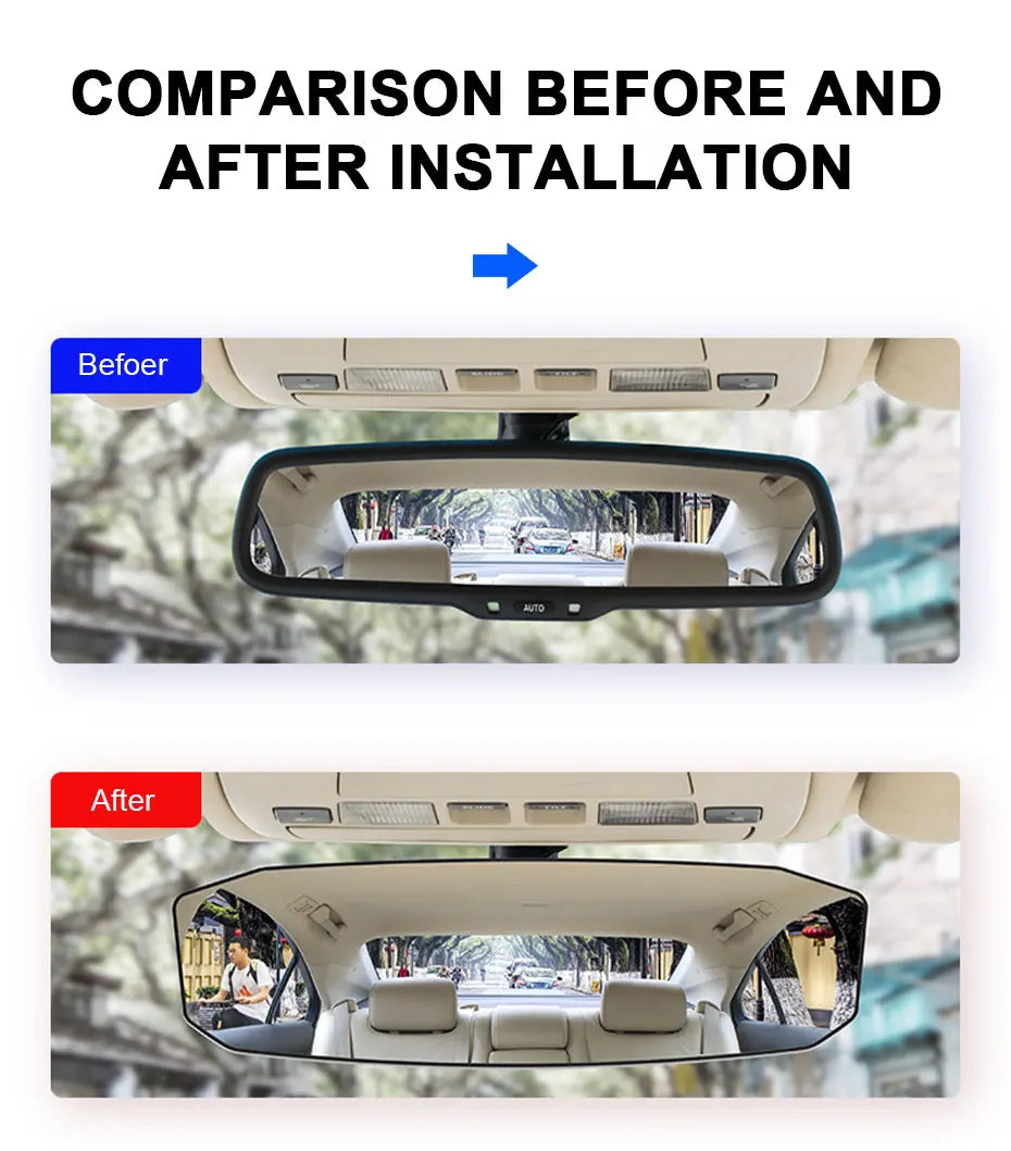 SEAMETAL Wide Angle Convex Rearview Mirror Anti Glare Car Interior Rear View Baby Child Seat Watch Sun Visor Mirror Covers