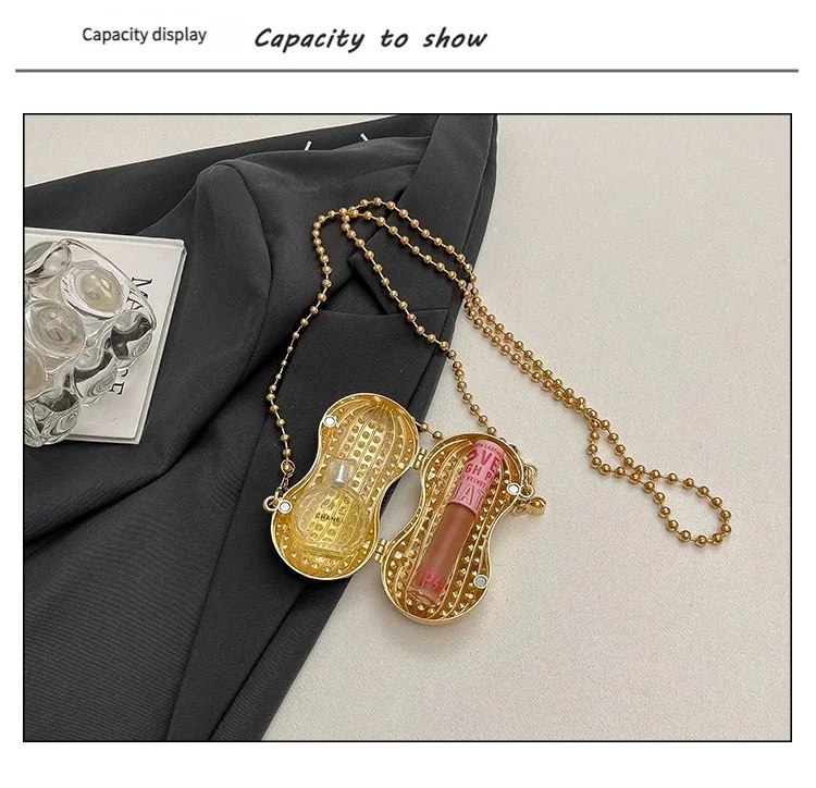 Luxury Diamond Inlay Peanut Shape Crystal Clutch Purse Stones Evening Wedding Party Shoulder Bag Handle Rhinestone Mini Handbags