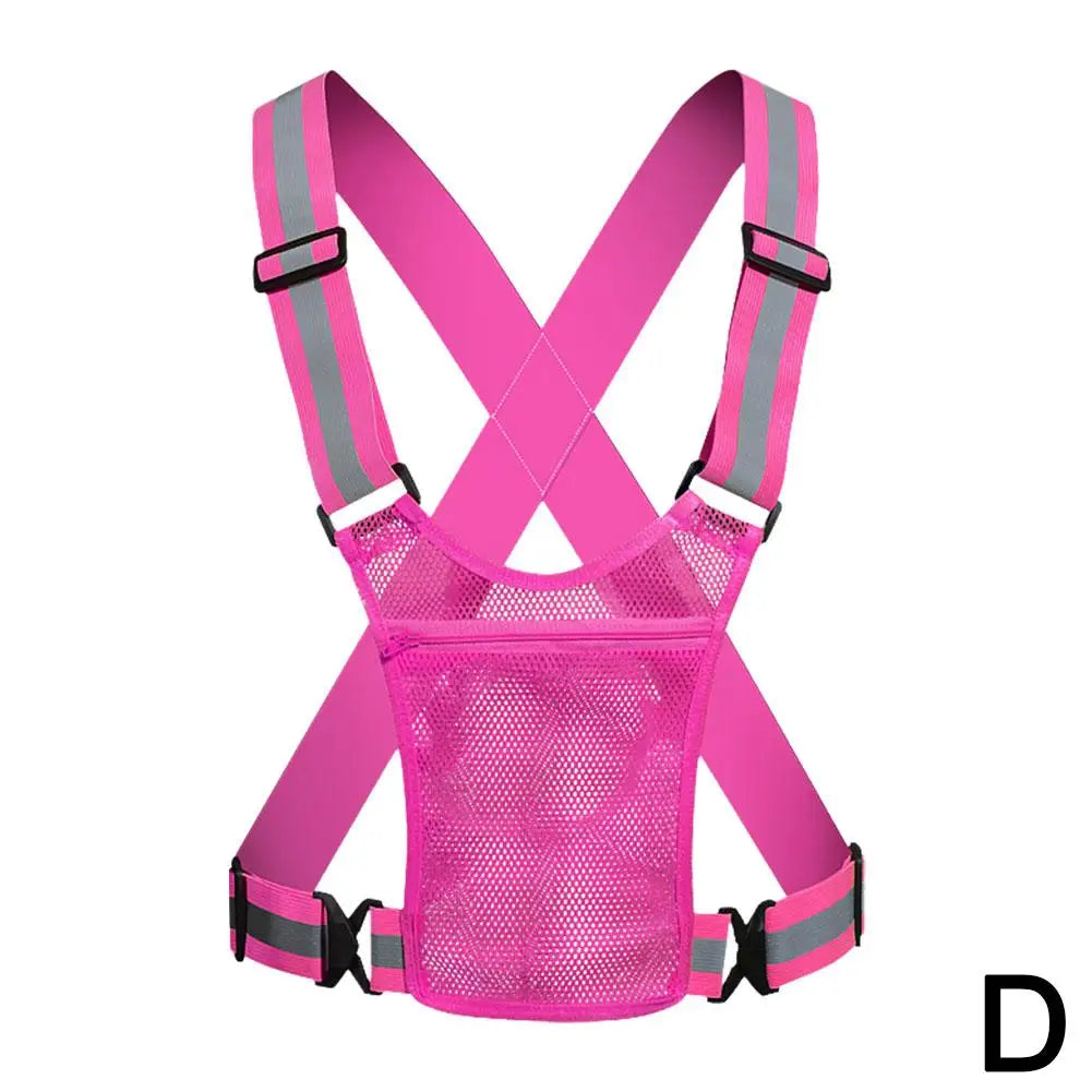 Reflective Safety Vests Lightweight Adjustable Elastic Vest Jacket Hi Vis Reflective Strips for Traffic Control Running Cycling