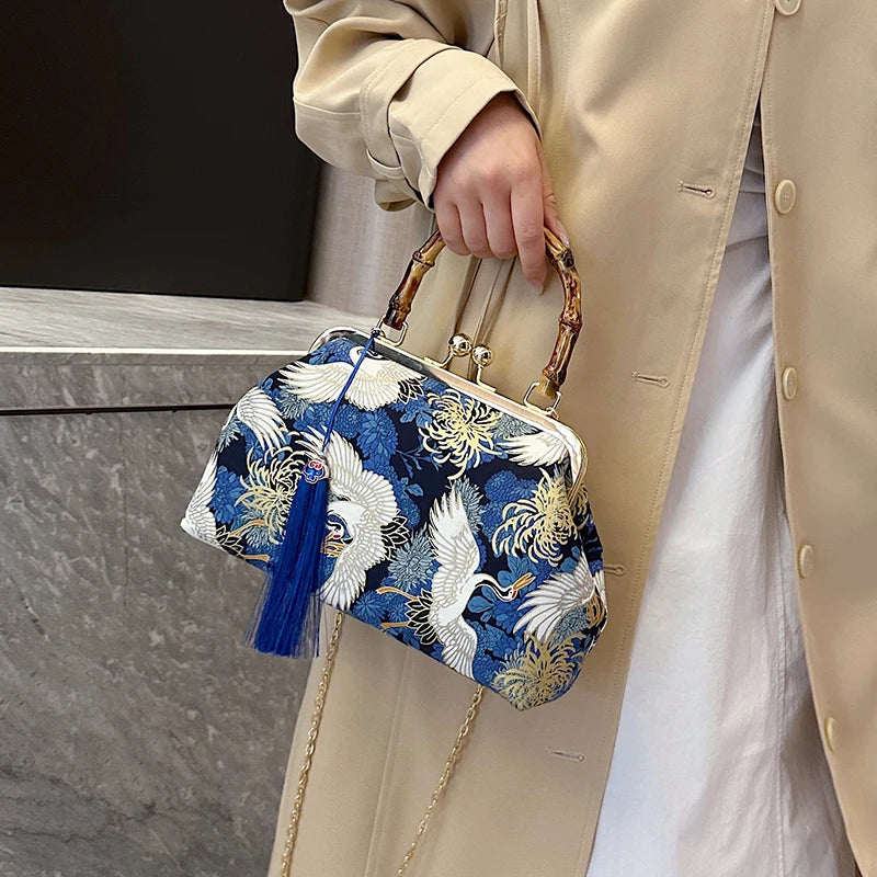 Luxury Evening Clutch Bag For Women Bride Wedding Clutch Purse Chain Shoulder Bags Small Party Handbag Rattan Handle Handle Tote