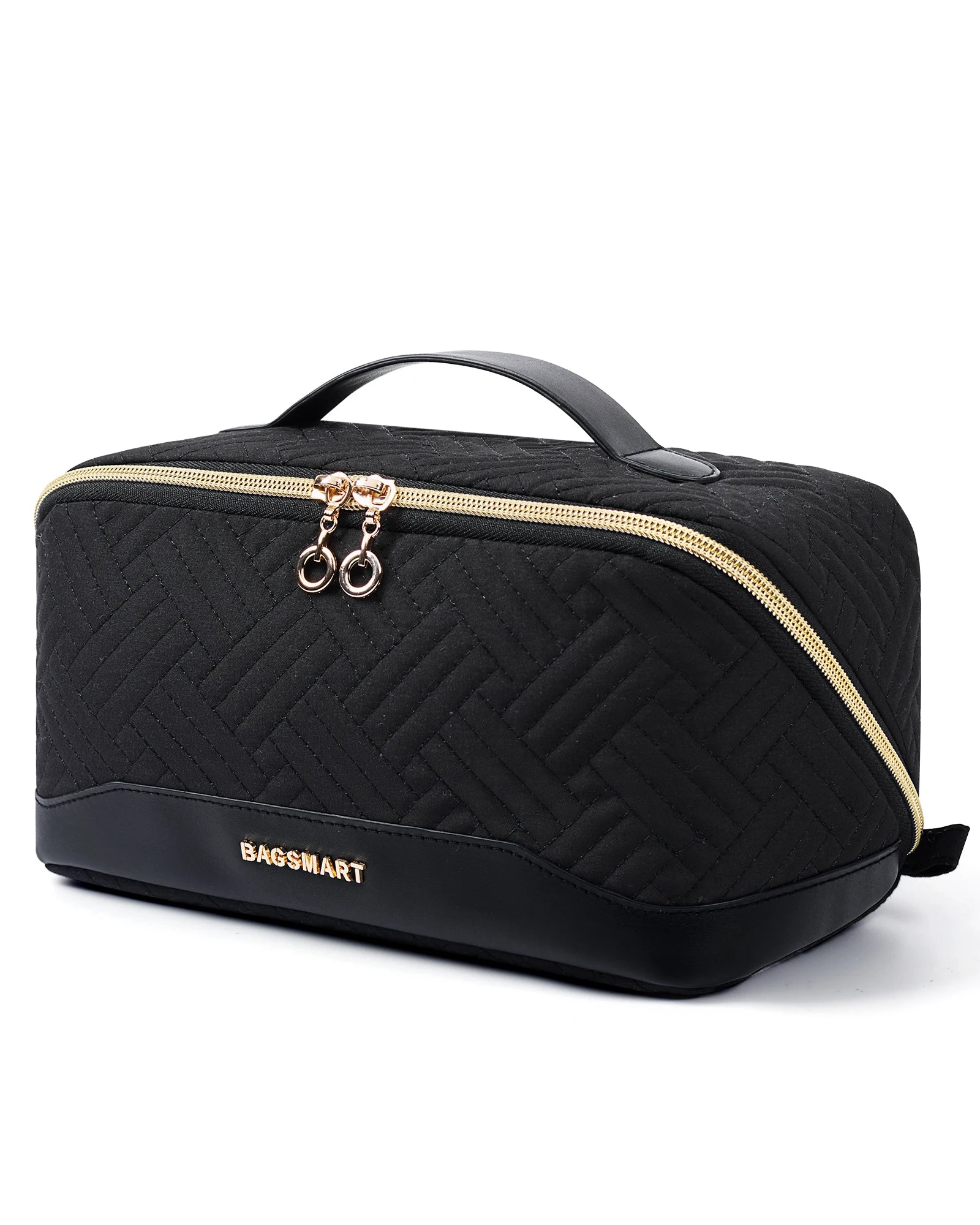 BAGSMART Women's Cosmetic Bag Large Capacity Storage Waterproof Makeup Bags Wide-open Cosmetic Pouch travel essentials