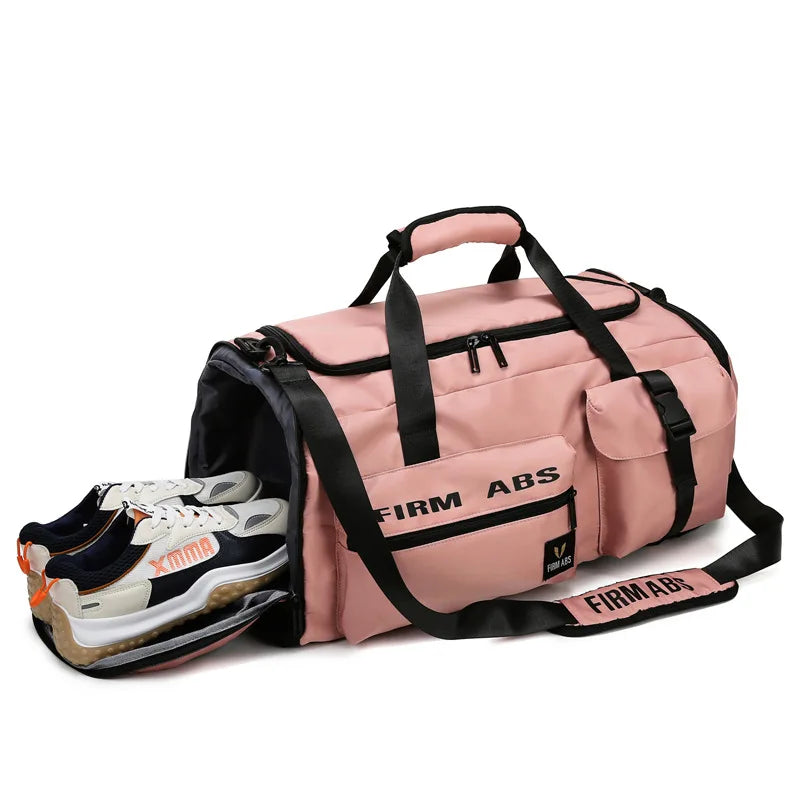 Big Sports Gym Bag Travel Duffel Bag with Wet Pocket & Shoes Compartment Outdoor Basketball Backpack Weekend Tote for Men Women