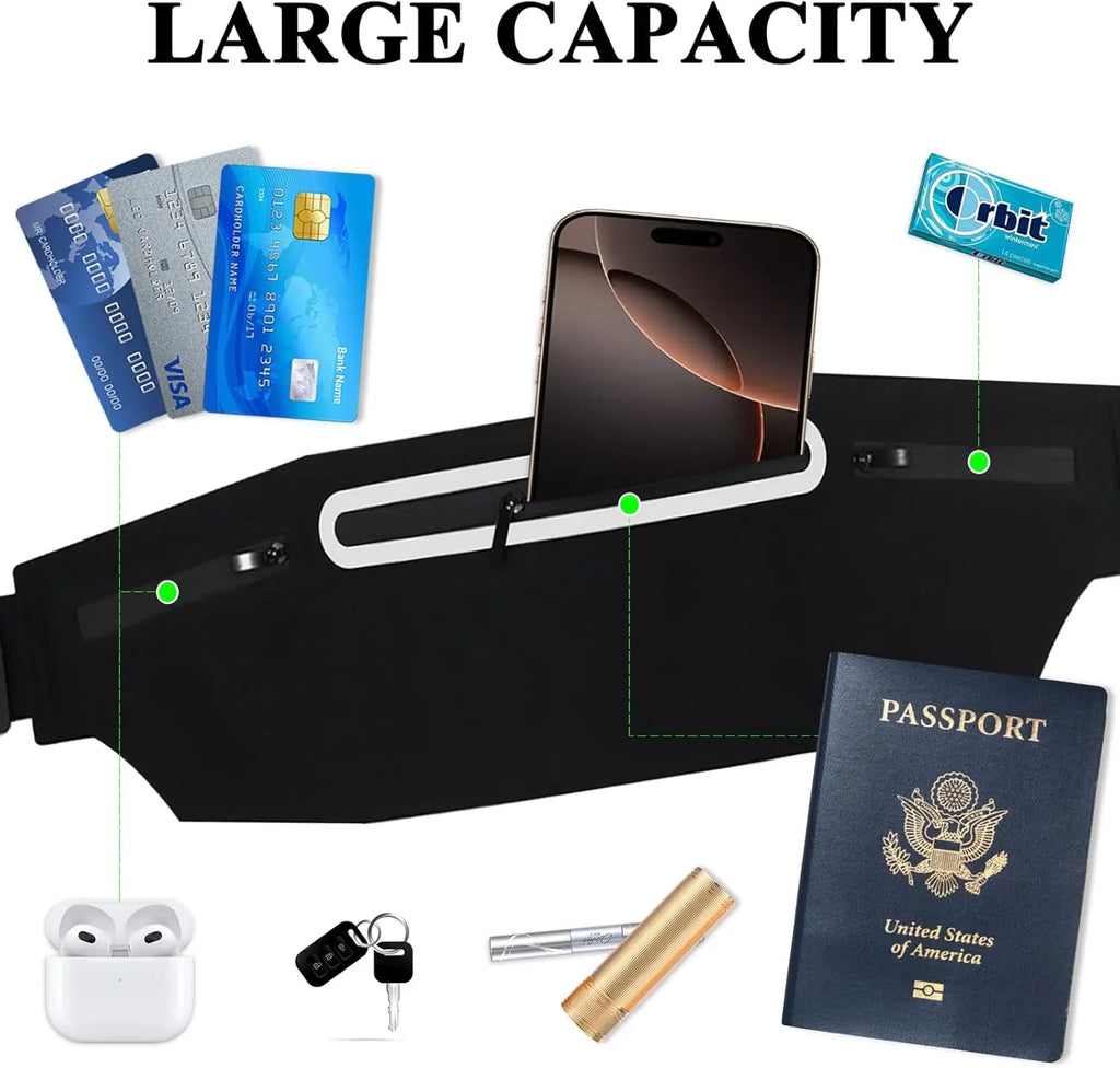 Waterproof Running Waist Pack Adjustable Belt Men Women Slim Running Bags Portable Outsides Jogging Gym Sports Cell Phone Pouch