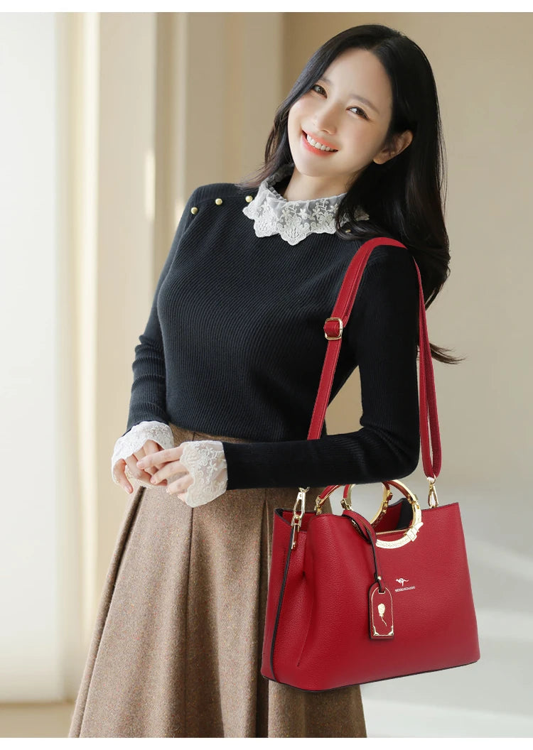 3 Layer Large Capacity Tote Bag Luxury Handbags Women Bags Designer Shoulder Bag High Quality Soft Leather Purses and Handbags