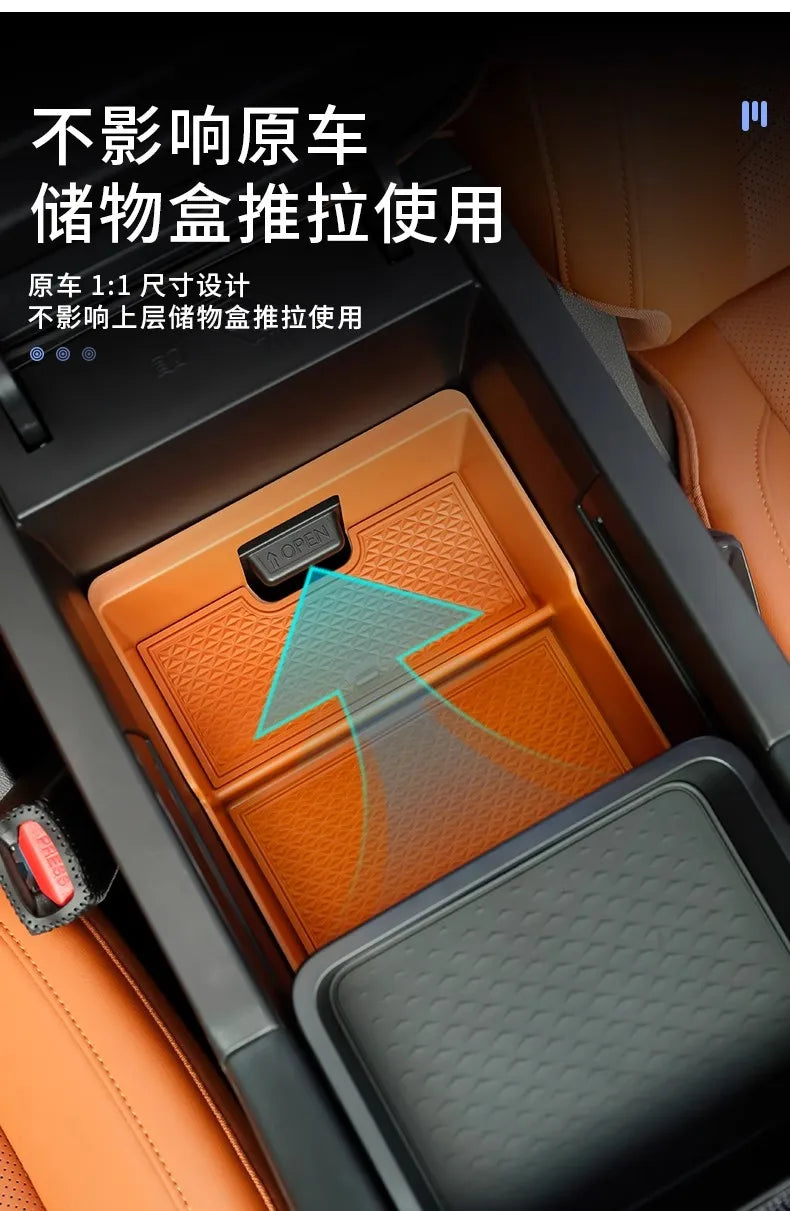 Hidden Storage Box For Great Wall GWM Haval H9 II 2024 2025 2nd Gen Car Center Console Armrest Box Layered Organized Container